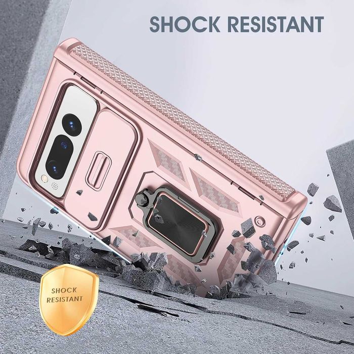 MATEPROX etui pancerne do Google Pixel Fold 5G 360 holder różowe złoto