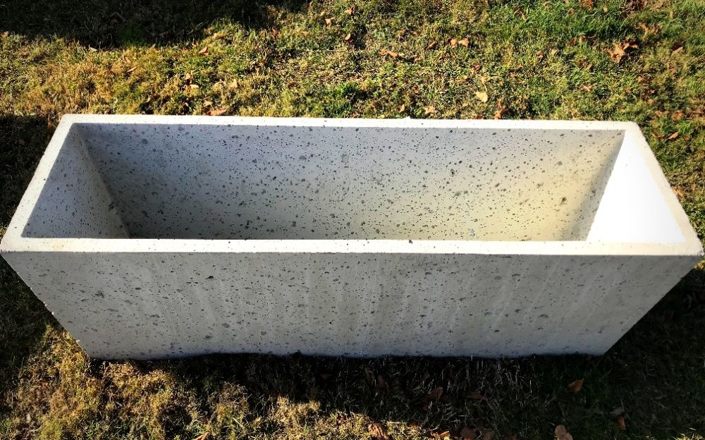 Duza donica betonowa biała nowoczesna tarasowa 110 x 40