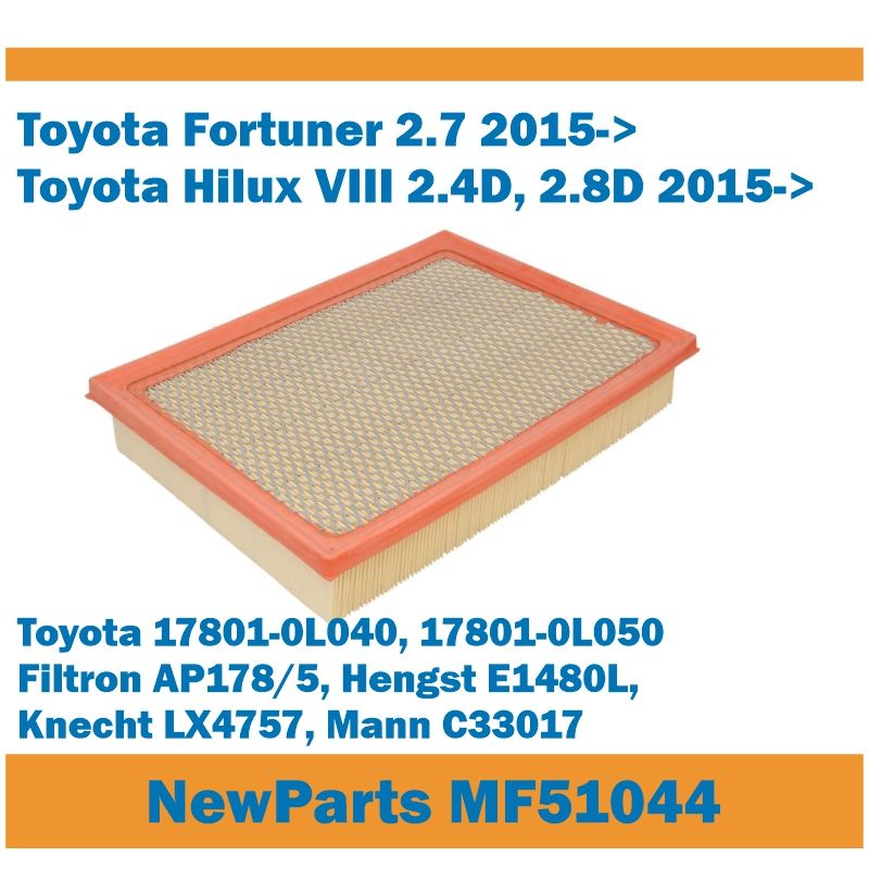 Filtr powietrza MF51044 Toyota Fortuner Hilux 2015-> zamiennik Filtron