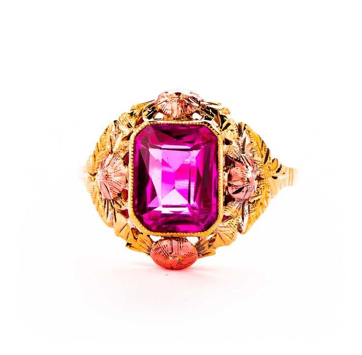 Przedwojenny Złoty Pierścionek - Wina Czar - 14K - 4,66g - Kraków