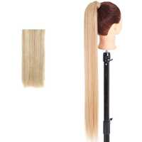 -50% Kucyk Blond Długi Clip-In Rzep peruka Włosy Jak Naturalne peruka