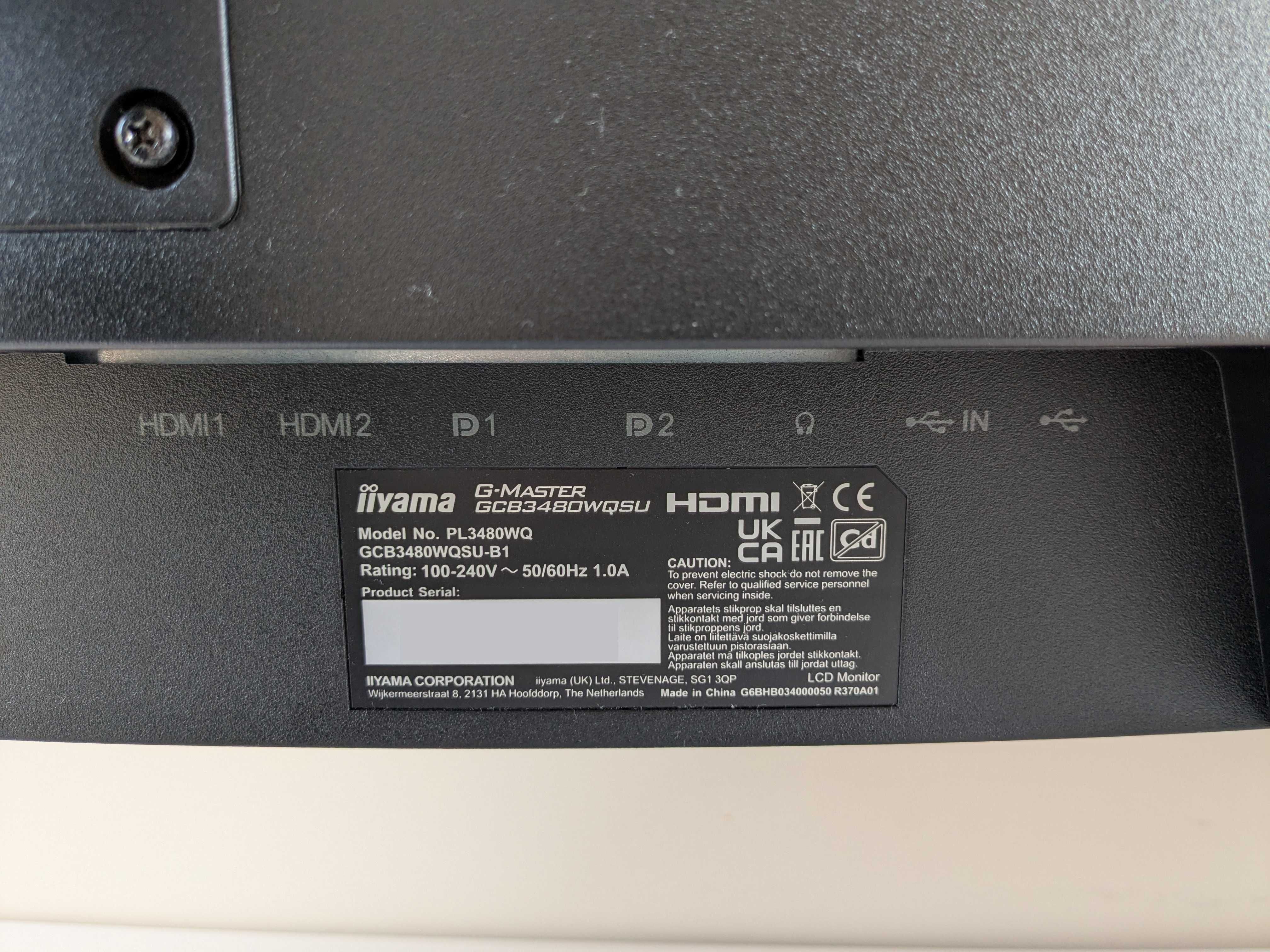 Monitor iiyama G-Master Red Eagle GCB3480WQSU-B1 34"