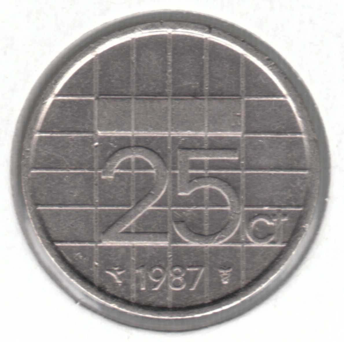 Голландская монета  25 Cents 1996 Nickel Coin - Queen Beatrix