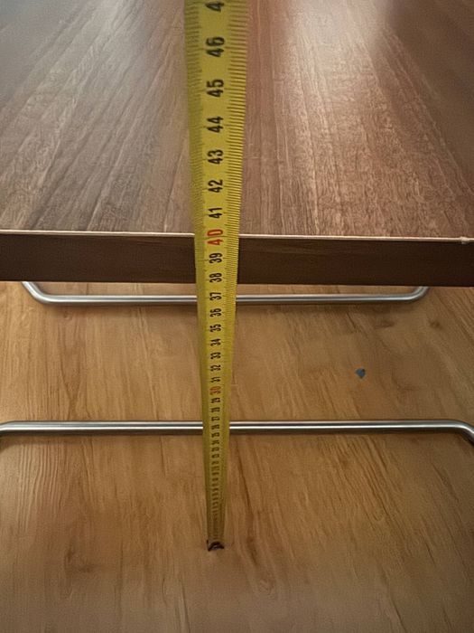 Stolik Balma orzech 40x70, metalowe nogi - UNIKAT