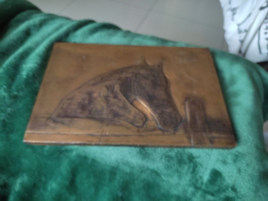 Miedzioryt obraz konie