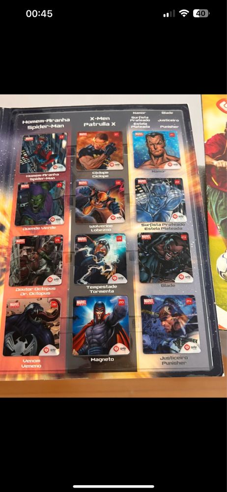 Coleção Marvel Galp 24 ímans