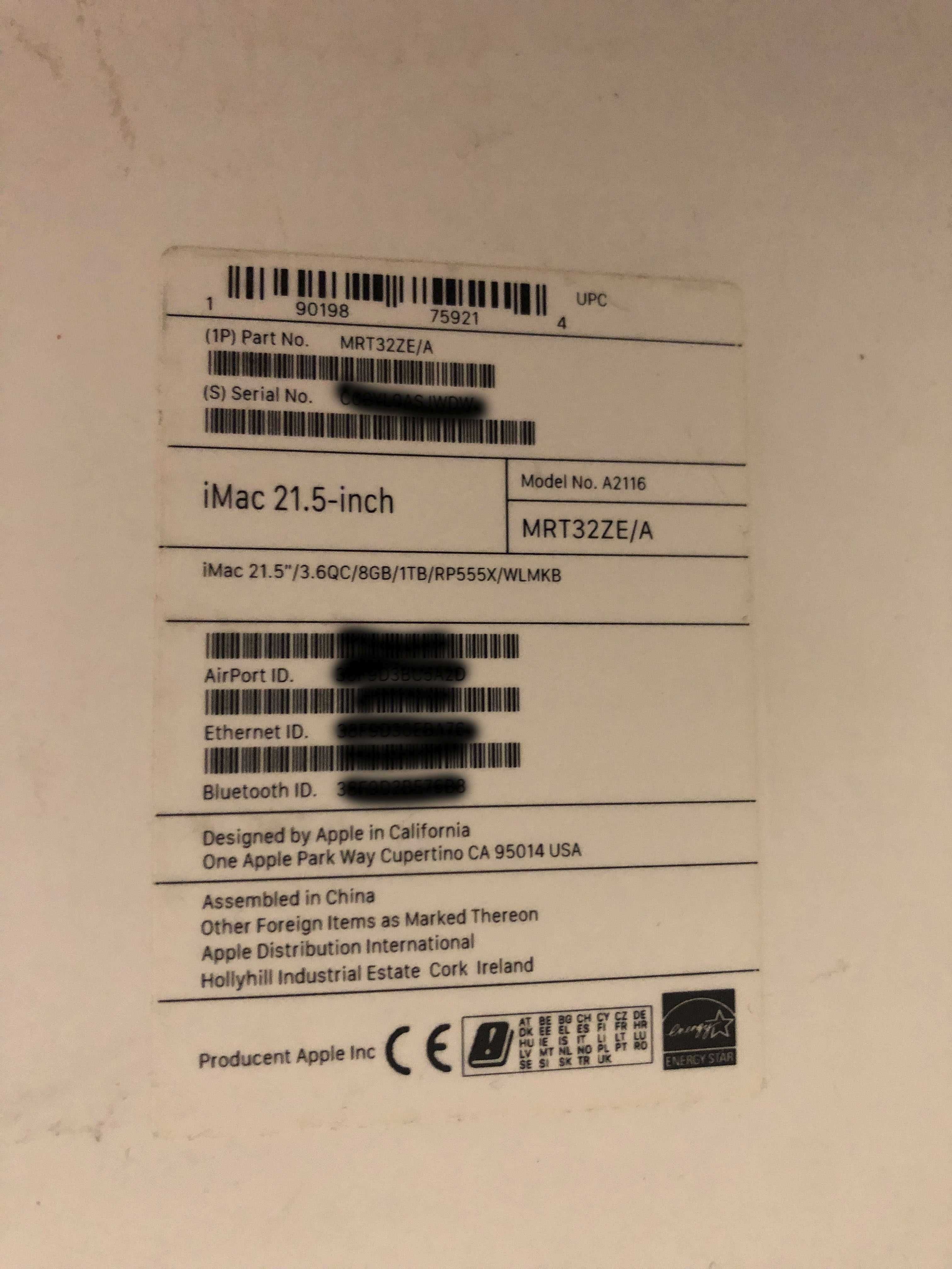 Apple iMac 21,5'' 4K Retina (MRT32ZE/A)