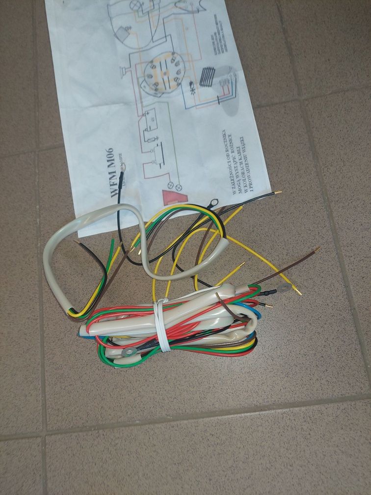 Nowa Polska instalacja elektryczna rama wfm m06 wiązka+schemat