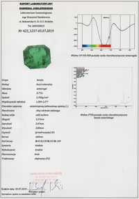 Bajeczny Naturalny Szmaragd - 0,77ct - CERTYFIKAT - Kraków