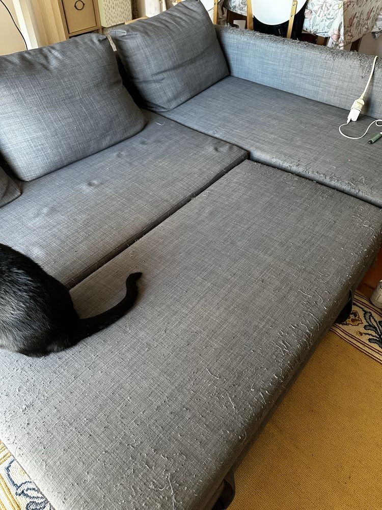Sofá 3 lugares com chaise long – sofá cama
