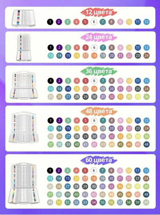 ВАУ! Набор акриловых фломастеров в пластиковом чемодане 48 шт