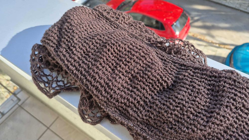 Szalik brązowy pleciony wiosna jesień