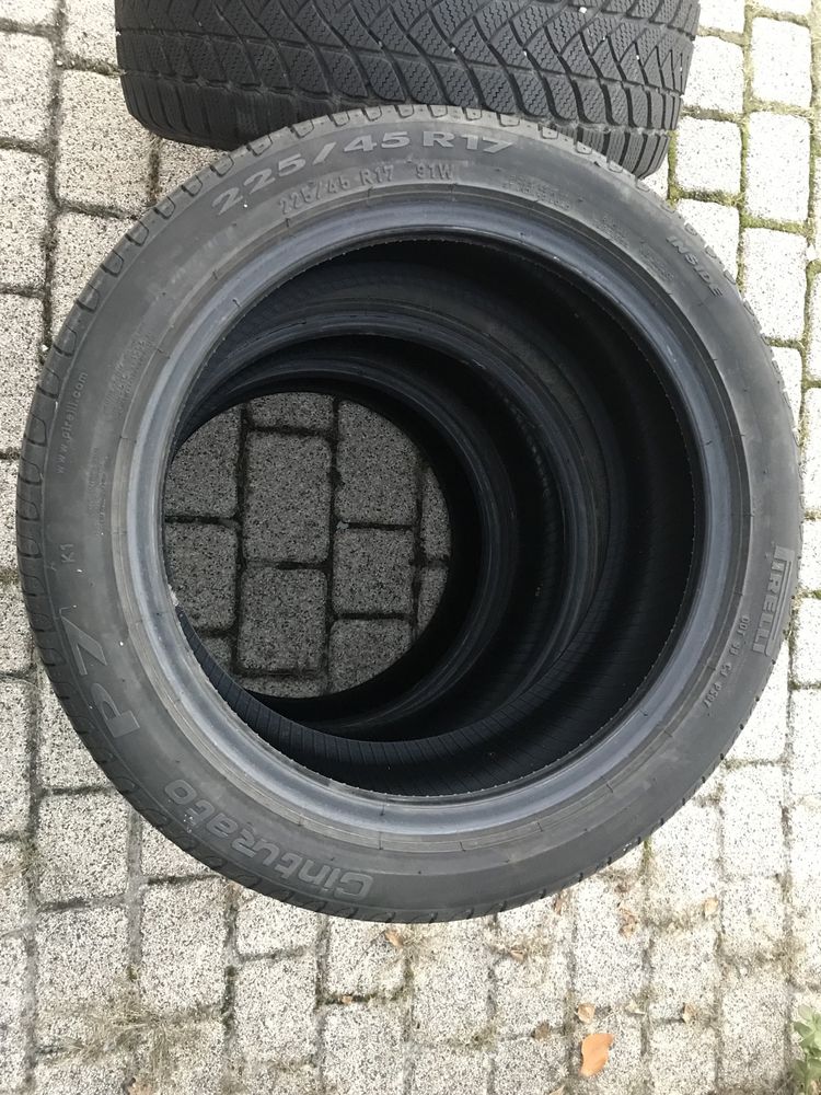 Opony 225/45/17 Pirelli Cinturato P7 lato, Landsail Winter Lander zima