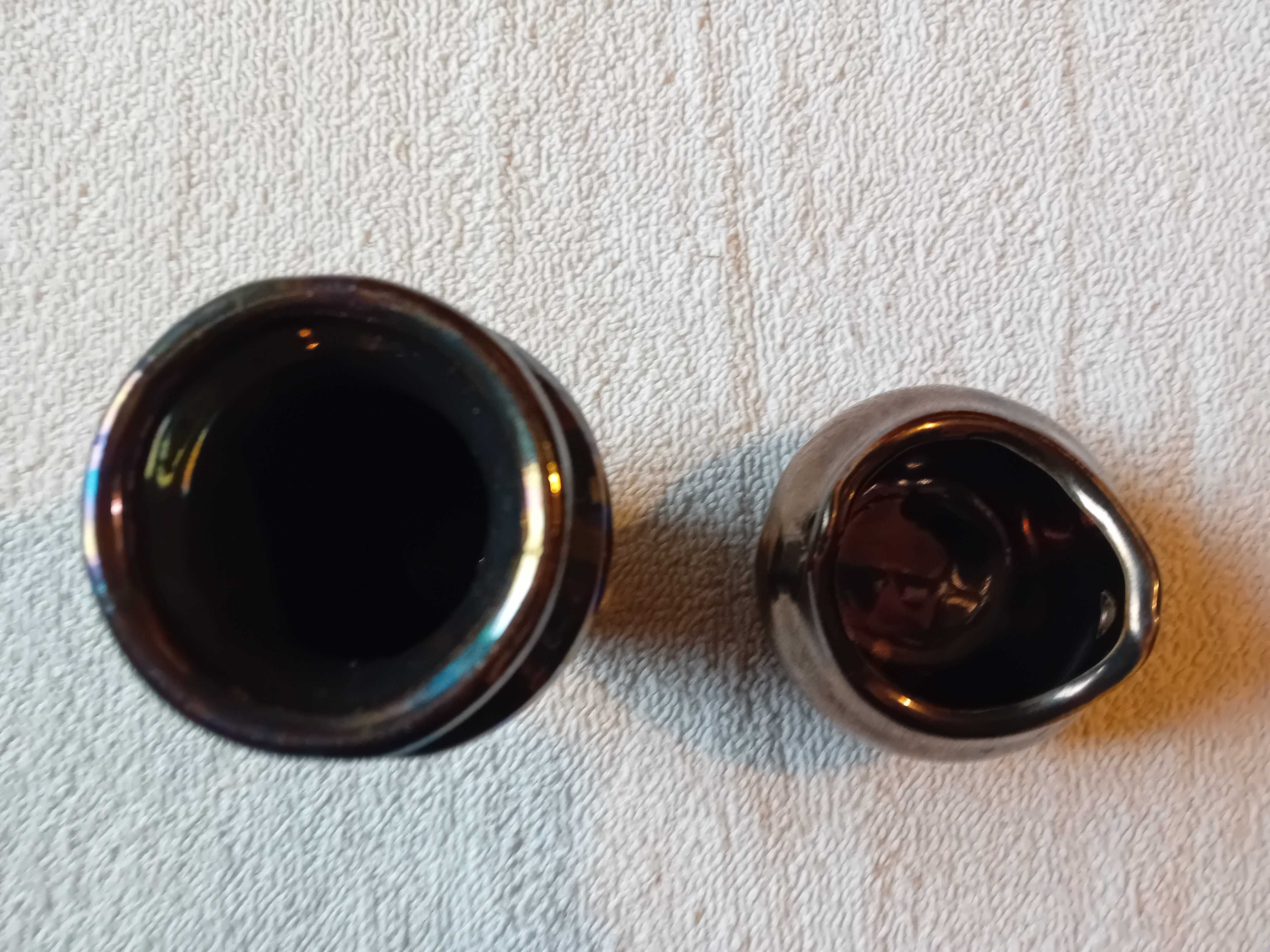 Dwa miniaturowe metalizowane wazoniki ceramiczne. Spółdzielnia Reflex