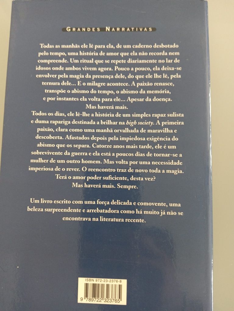 O Diário da Nossa Paixão	Nicholas Sparks	 novo!