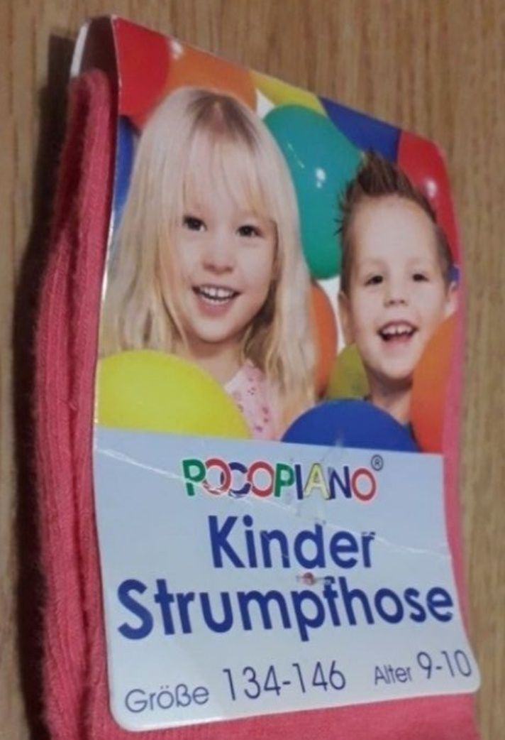 Rajstopy Nowe bawełna Kinder Strumpfh r. 134-146 koralowe ciepłe dziec