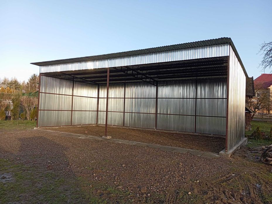 Garaż Blaszany OTWARTY - Hala Zadaszona - Wiata na Maszyny - GRZYWSTAL