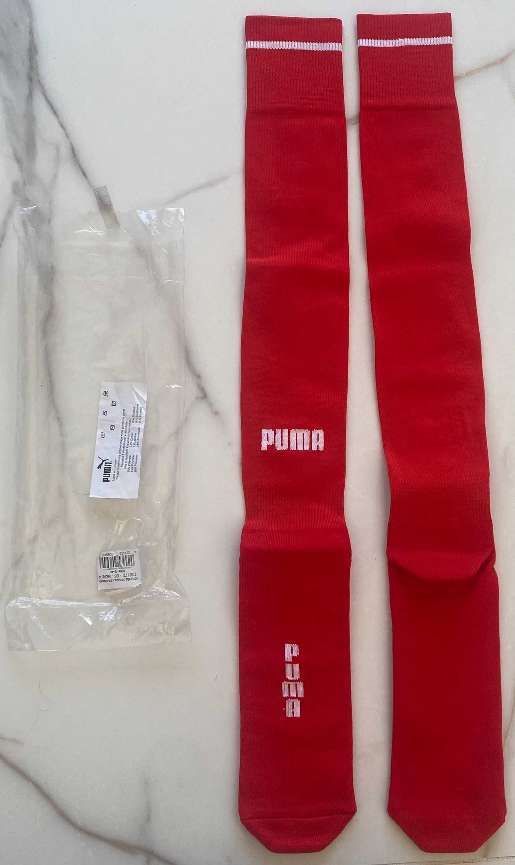 NOWE getry do gry w piłkę nożną PUMA r. 43-46 cm czerwone getry piłkar