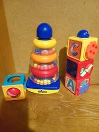 Іграшки (кубики, пірамідка, телефон)Chicco, Fisher Price