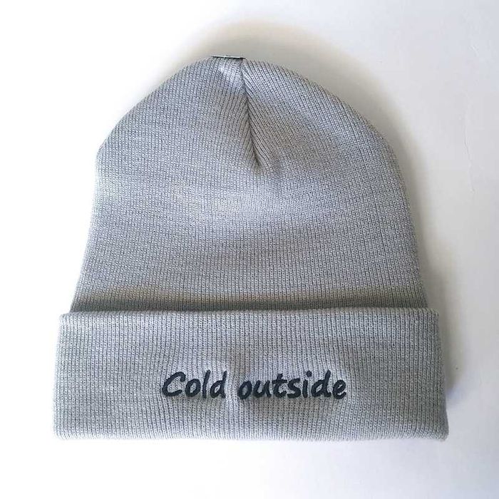 NOWA Szara czapka beanie z napisem Beechfield siwa Unisex