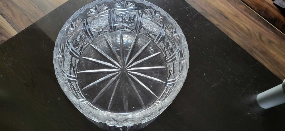Duża kryształowa misa z PRL