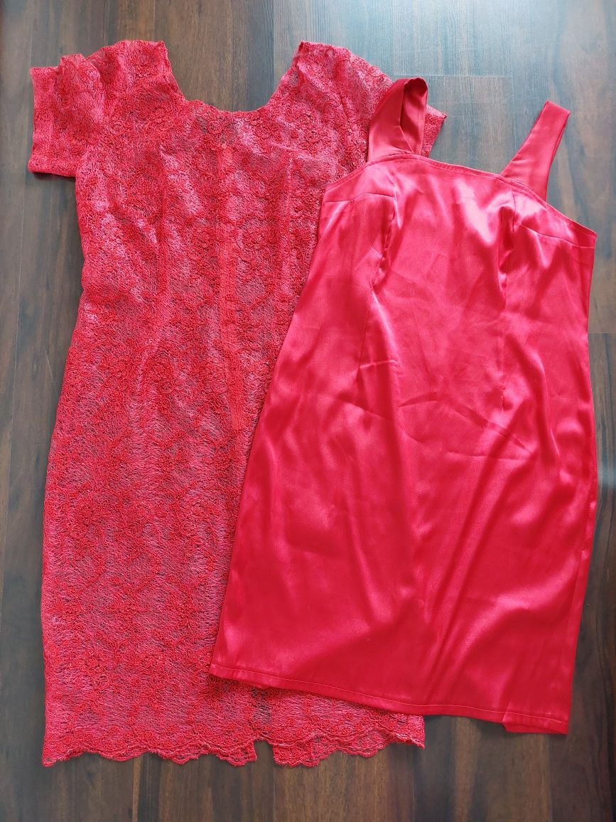 Sukienka czerwona koronka rozmiar 44