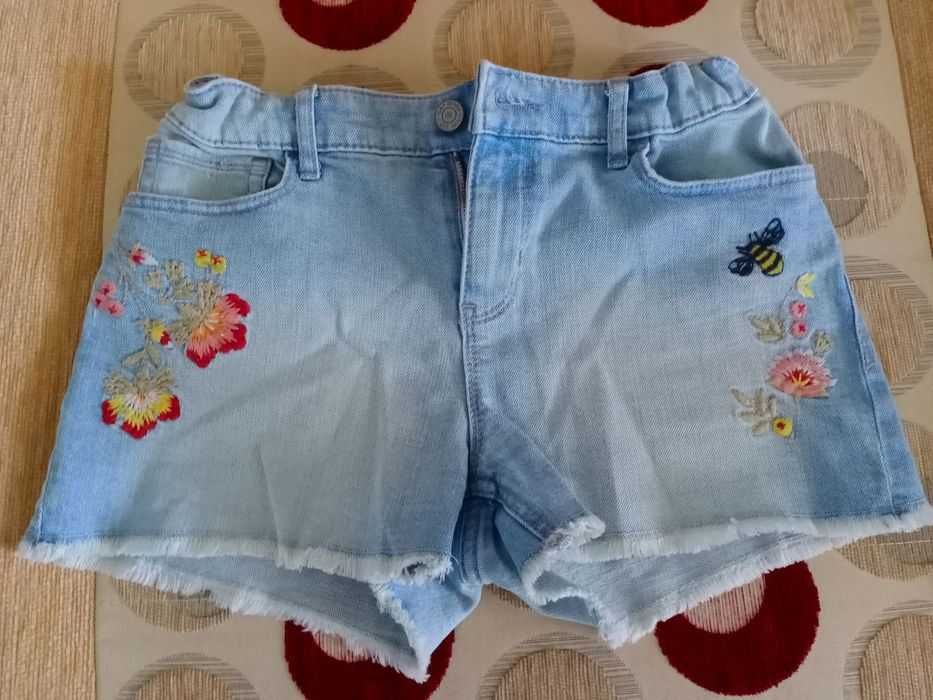 Светлые джинсовые шорты GAP Kids с вышивкой, на девочку 13-14 лет