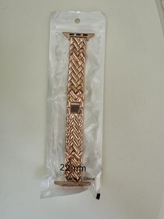 Ремінець для Apple Watch 42/44/45/49 mm Metall braided rose gold