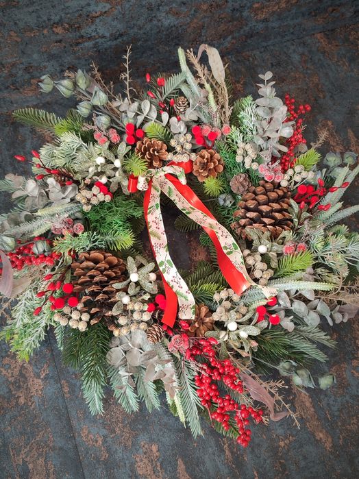 Wianek świąteczny - Leśny Szron
