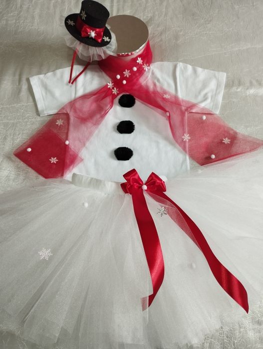 Костюм Сніжинки, Сніговичка для дівчинки, Зайки, Сніговика