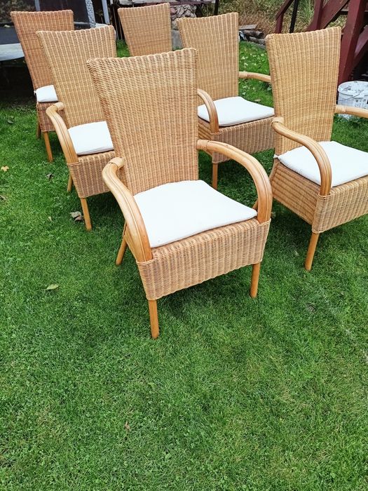 Zestaw ogrodowy fotele krzesła bambus rattanowe