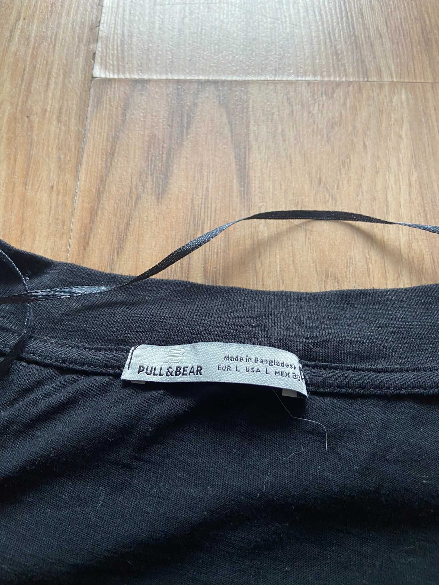Koszulka t-shirt czarna Pull&bear L