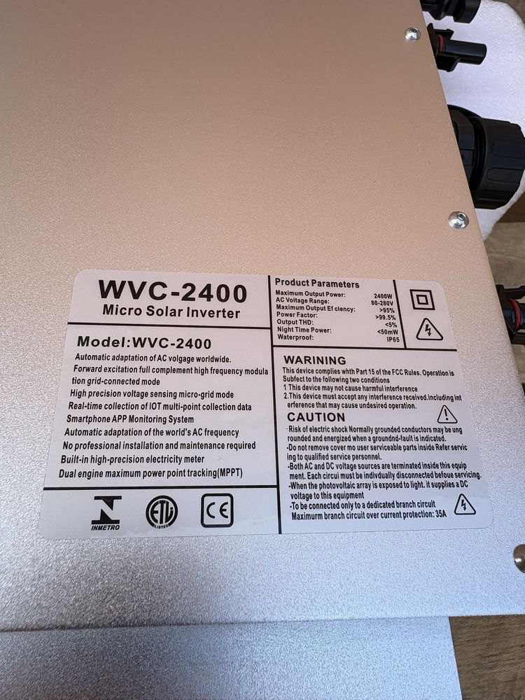 Mikroinwerter 2400W fotowoltaika WiFi z kablem AC DC