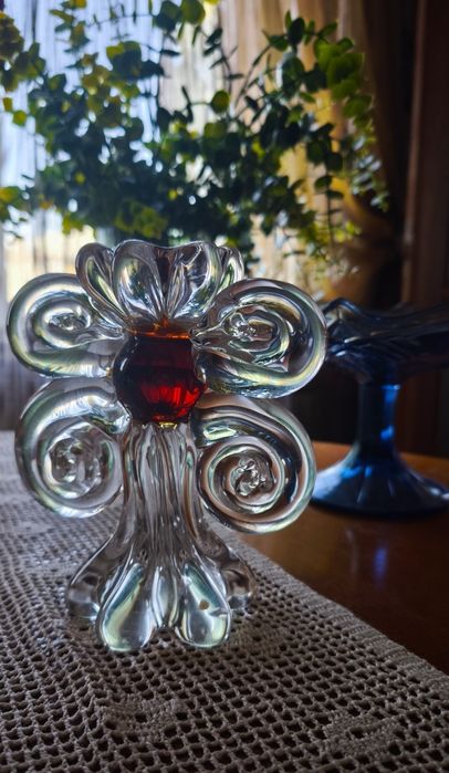 Статуэтка фигурка скульптура подсвечник свічник цветное стекло винтаж