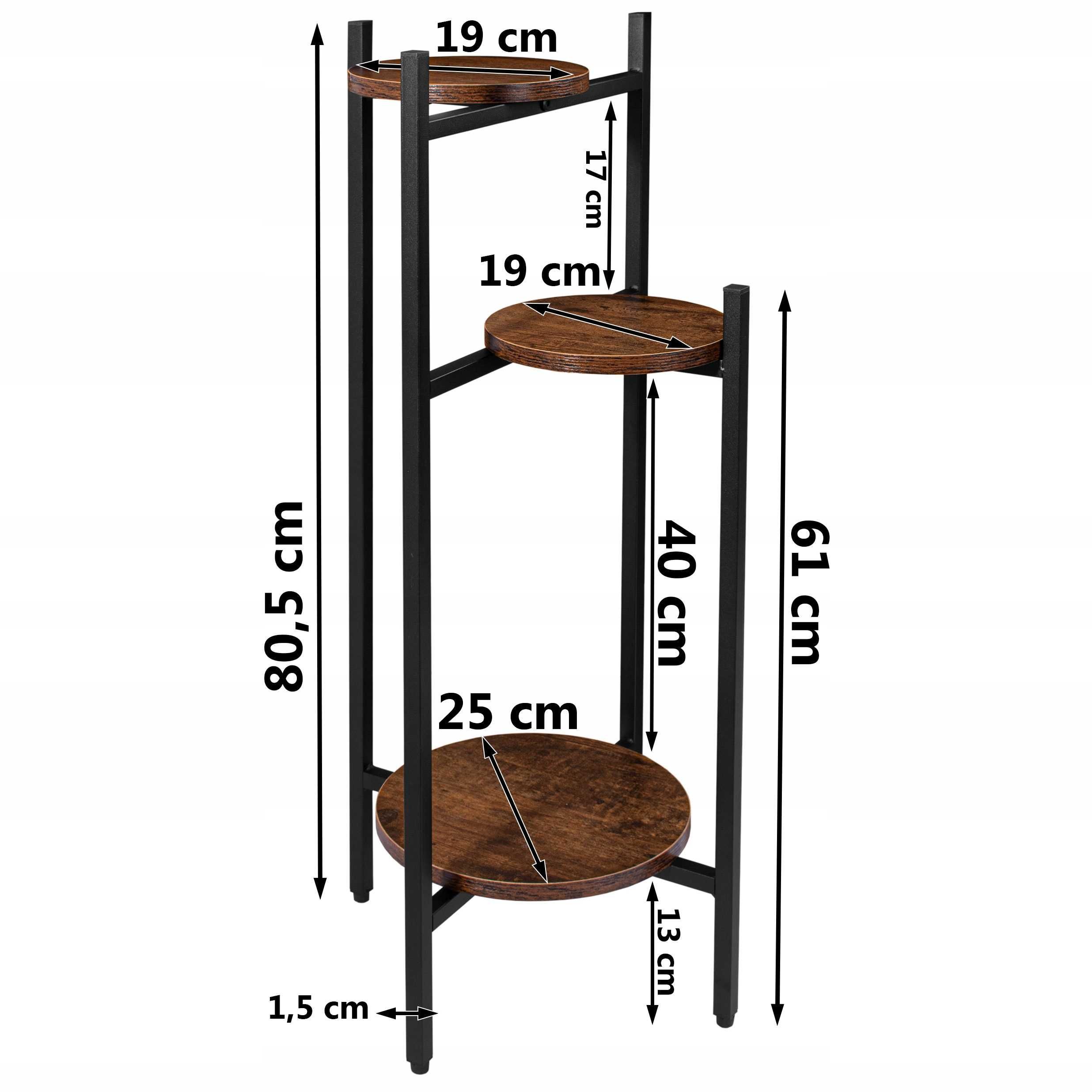 Kwietnik metalowy stojak na kwiaty rośliny stojący rustykalny 80 cm