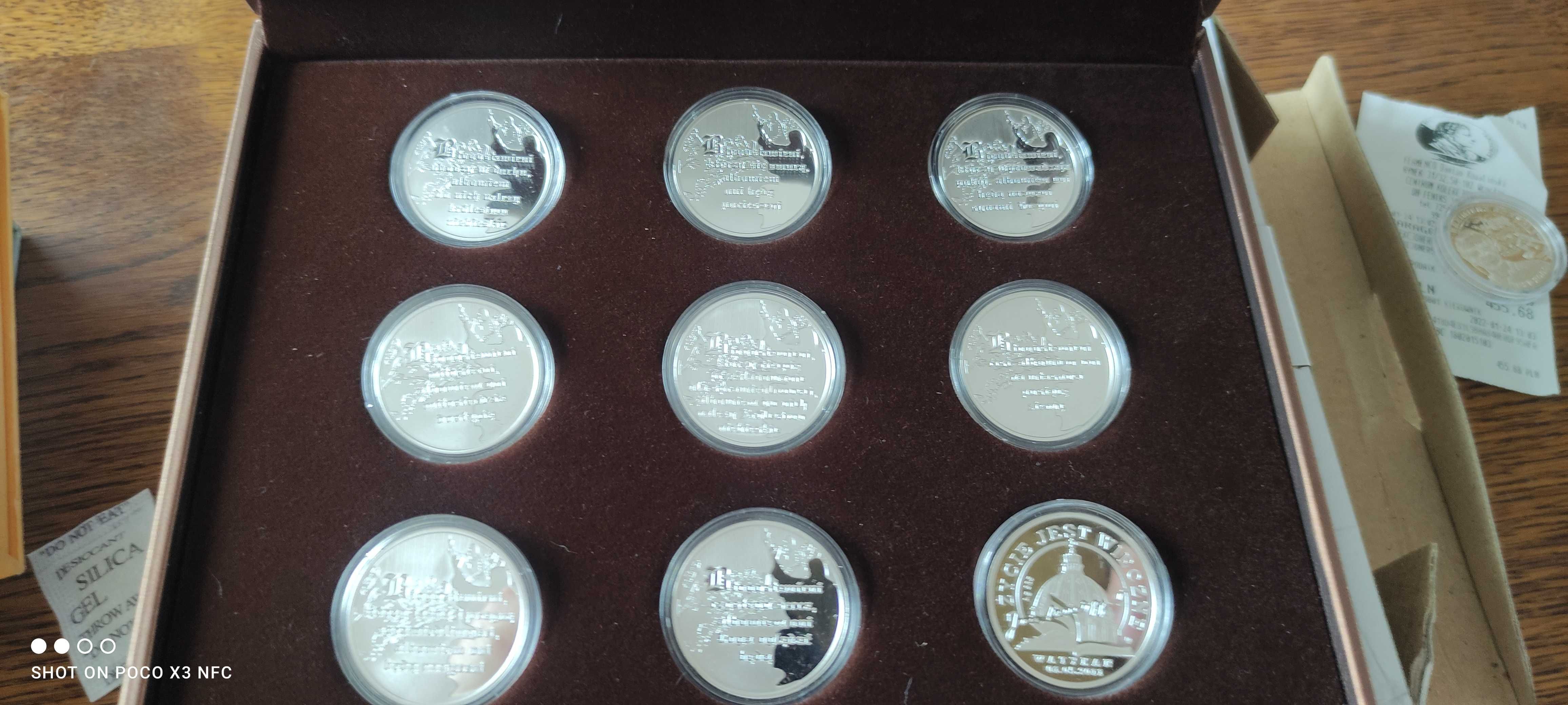 Zestaw medali kolekcjonerskich srebrnych Jan Paweł II srebro Ag piękne