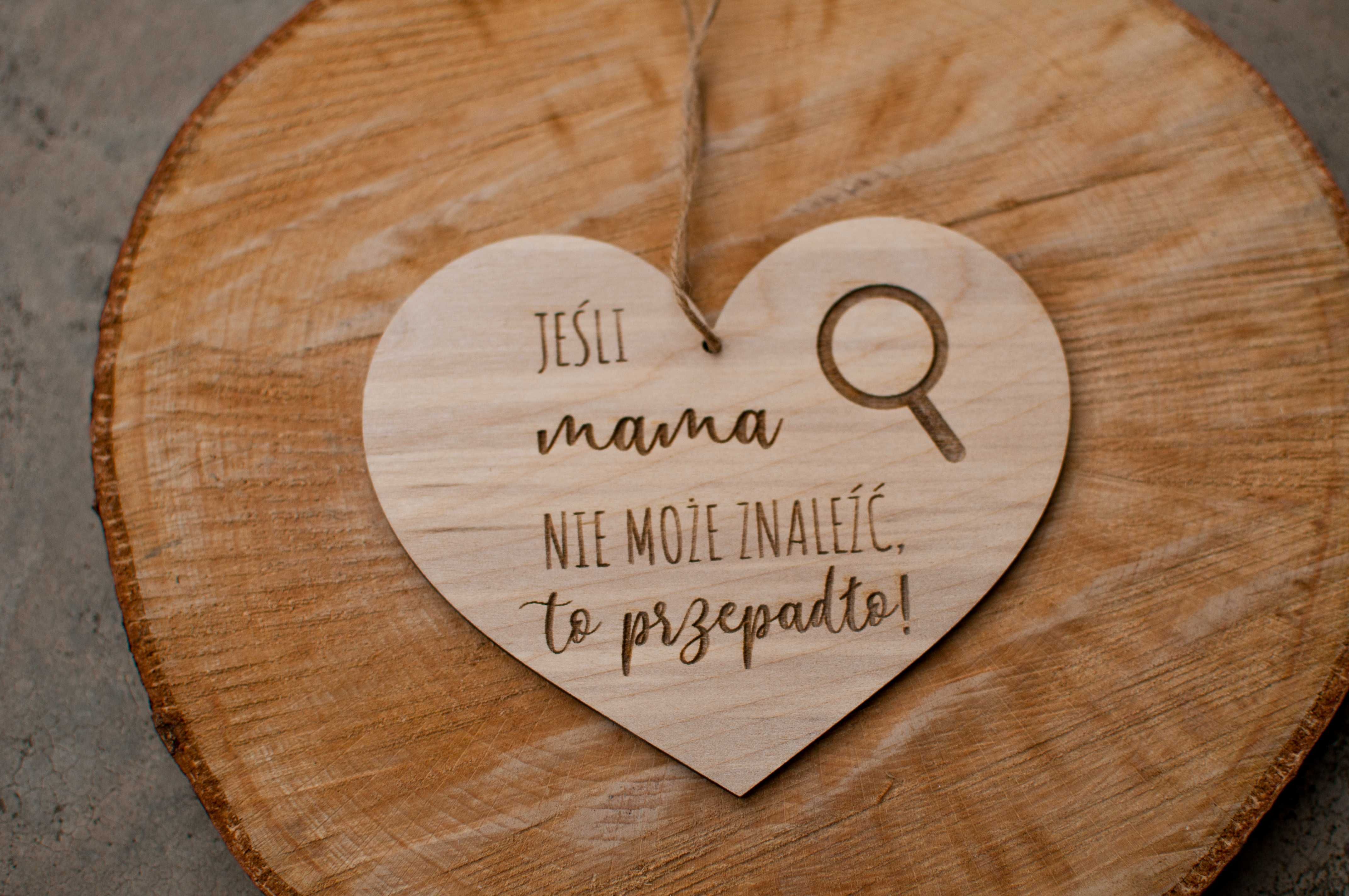 Dzień Mamy serce grawerowane zawieszka prezent Mama