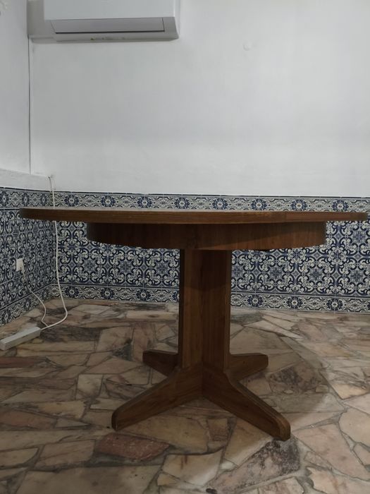 Mesa vintage redonda extensível