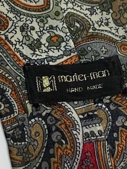 Вінтажна краватка Master Man 100% шовк ручна червоно-золотий орнамент
