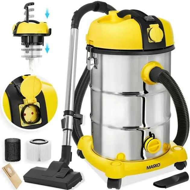 Промисловий пилосос 2300 Вт: 30л, легке очищення, для майстерні