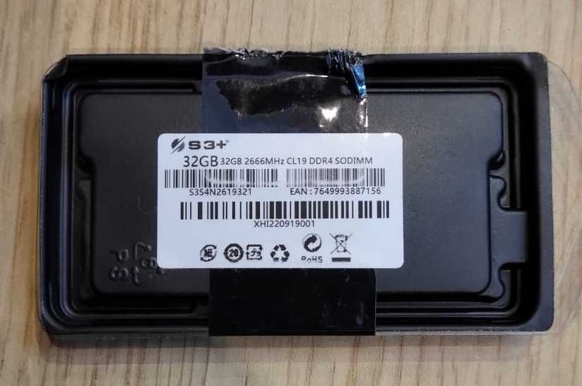 Memória SODIMM S3+ 32GB 2666MHz CL19 DDR4