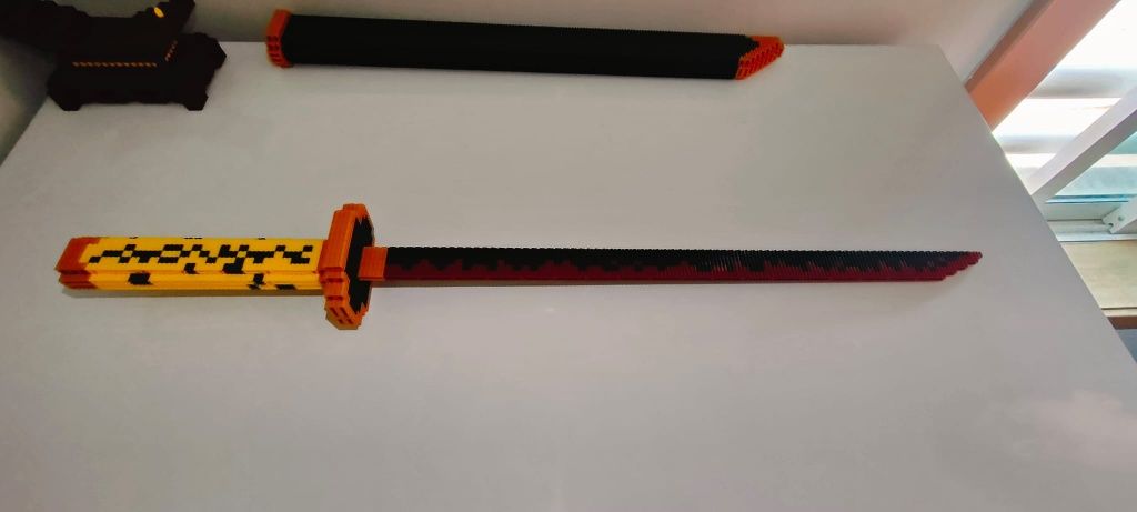 Espada samurai de 60 cm com suporte
