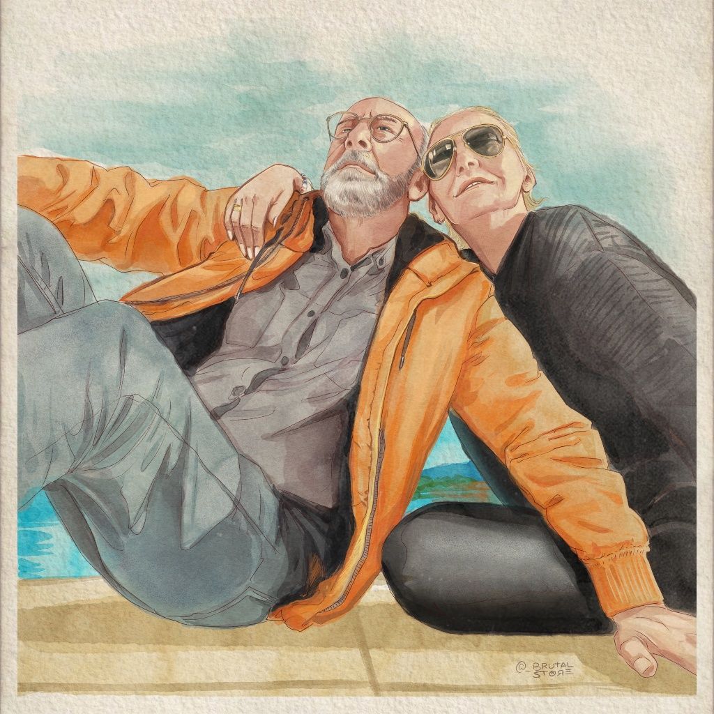 Caricatura ou retratos. Pintura digital.