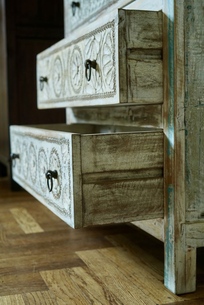 Szafka z szufladami komoda bieliźniarka drewniana kolonialna indie