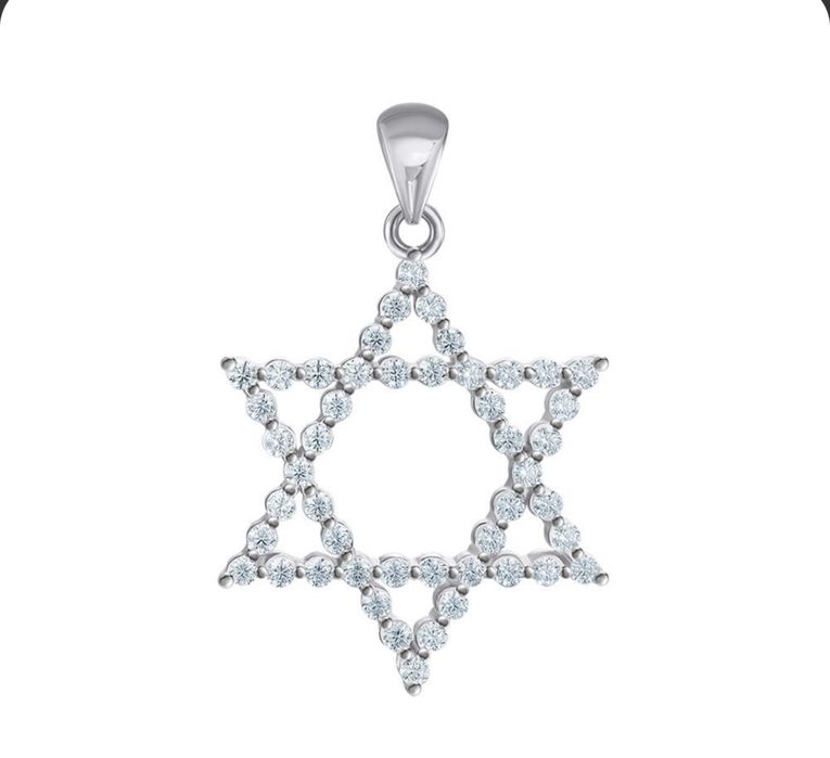 Зірка Давида срібна підвіска з фіанітами Золотий Вік
