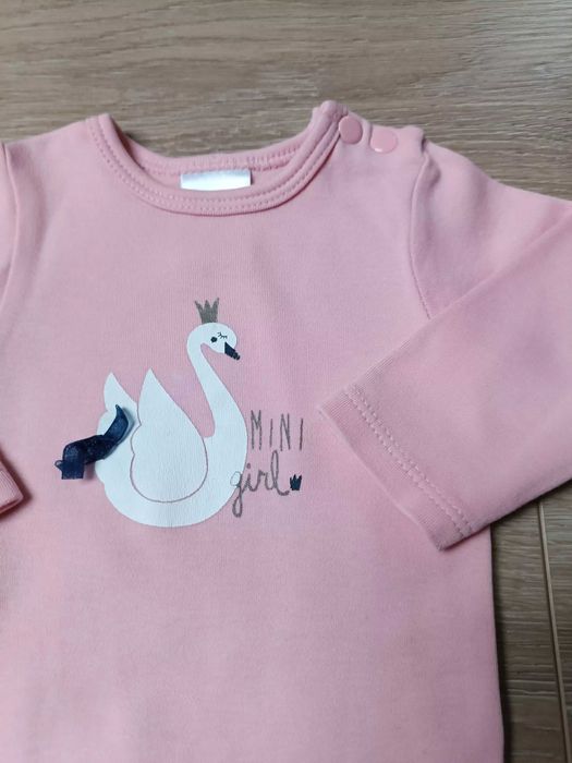Body długi rękaw x2 biały jednorożce różowy łabędź 'Name it' 56