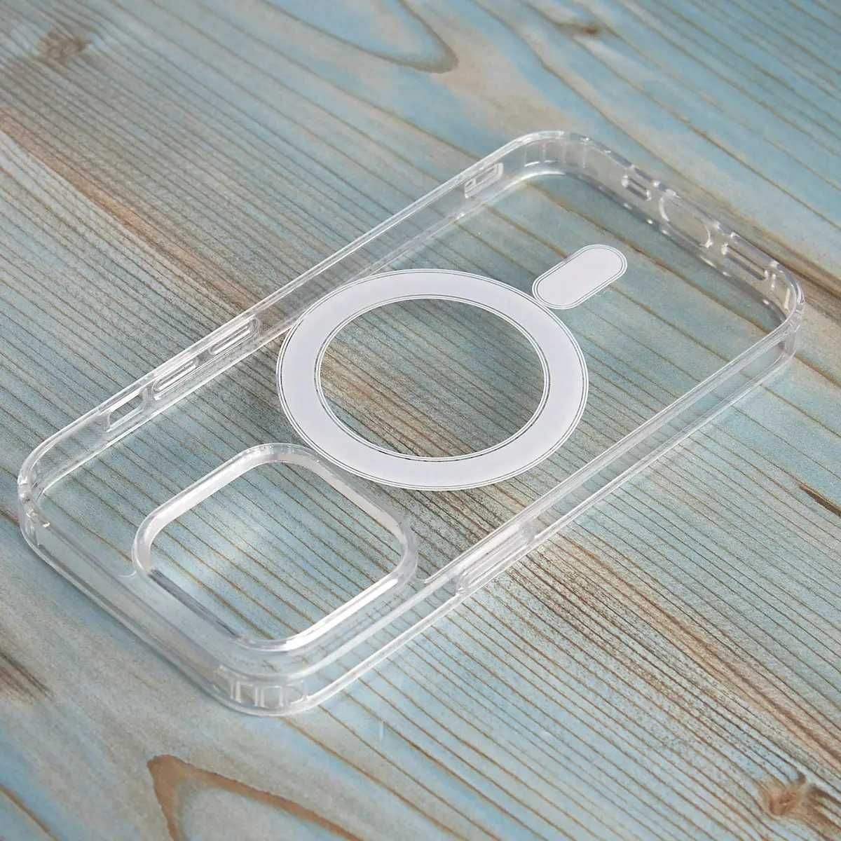 Скло в подарунок! Прозорий чохол з MagSafe для iPhone | Silicone Case