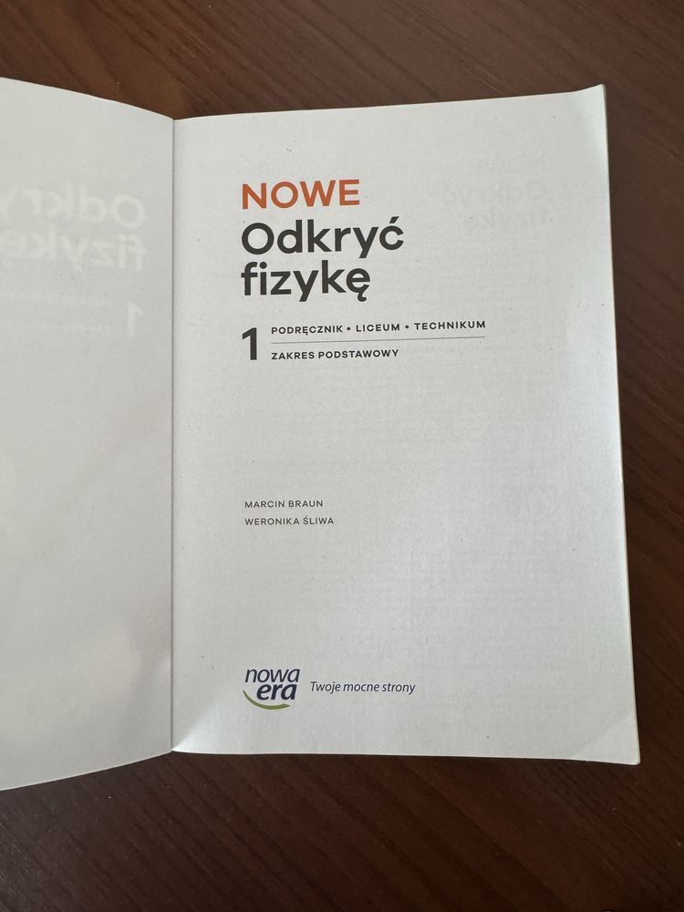 Podręcznik do fizyki ,,Odkryć fizykę” do klasy 1