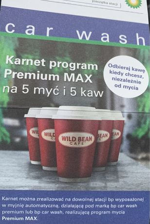 Karnet myjnia BP Premium Max 5 myć + 5 kaw - bezterminowy.