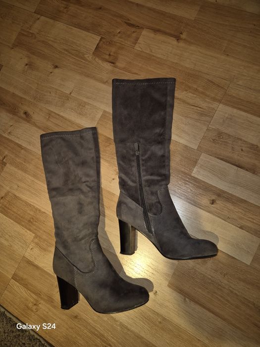 Kozaczki zamszowe szare